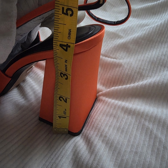Zara Satin Effects Slingback Heels Orange Sizes: 9, 10 available New - Picture 3 of 15
